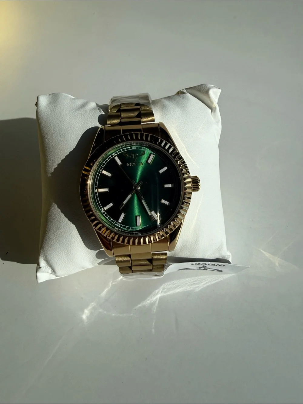 Invicta Men’s 40mm Gold Tone Watch Green Dial New in Box